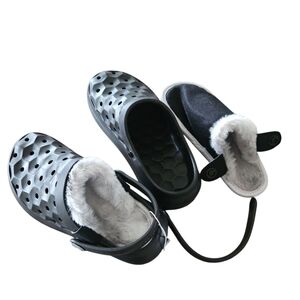 Joybees Size 10 New Kids Black‎ Clogs with Removeable Gray Washable Lining